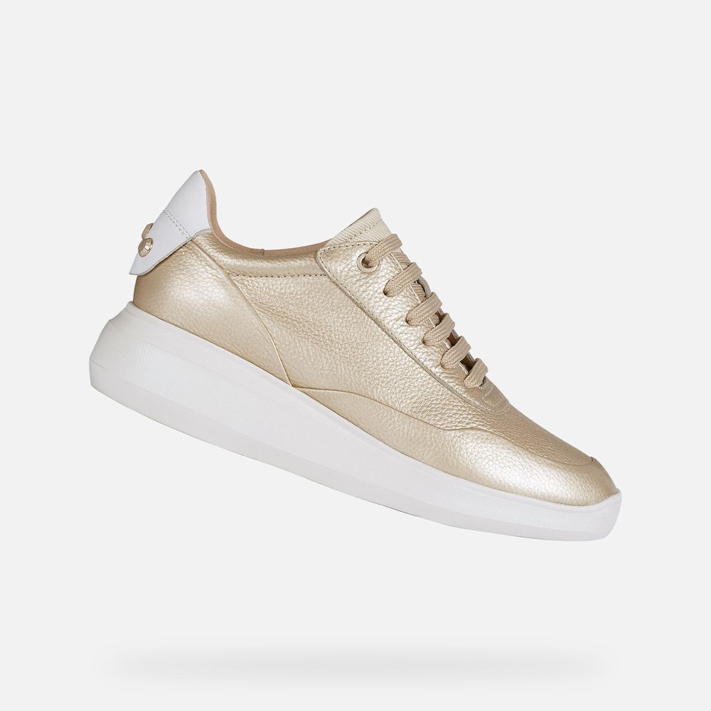 Geox Bayan Spor Ayakkabı Altın/Beyaz - Rubidia - VHS-261345